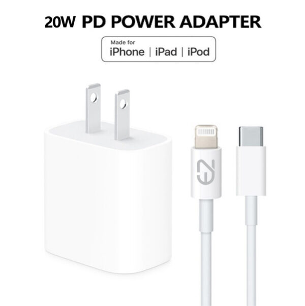 EZone mfi Certified 20W Fast Charger for iPhone USB-C with PD Charging Cable